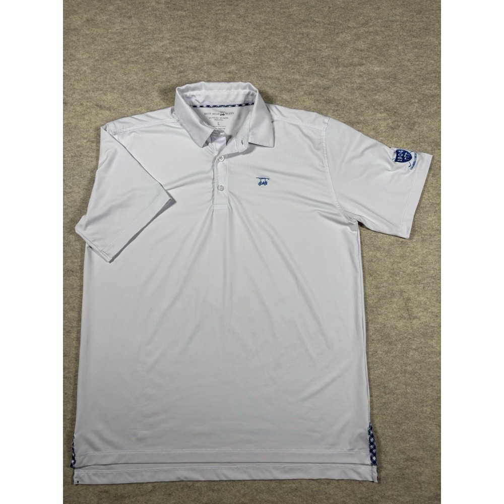 Bald Head Blues Albatross Golf Polo Mens L White S/S Columbia SC Country Club